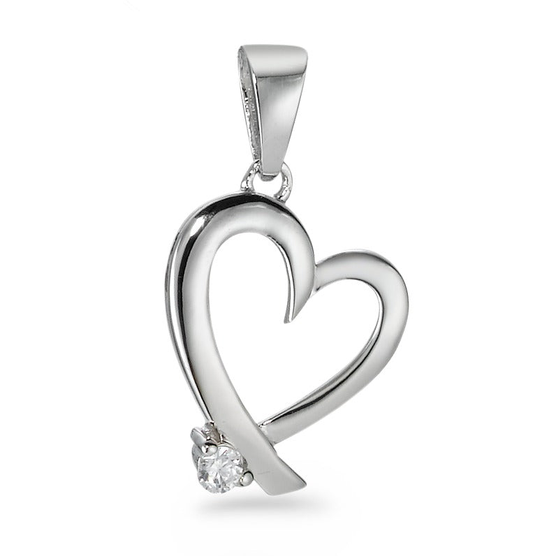 Ciondolo Argento Zirconia bianco rodiato Cuore