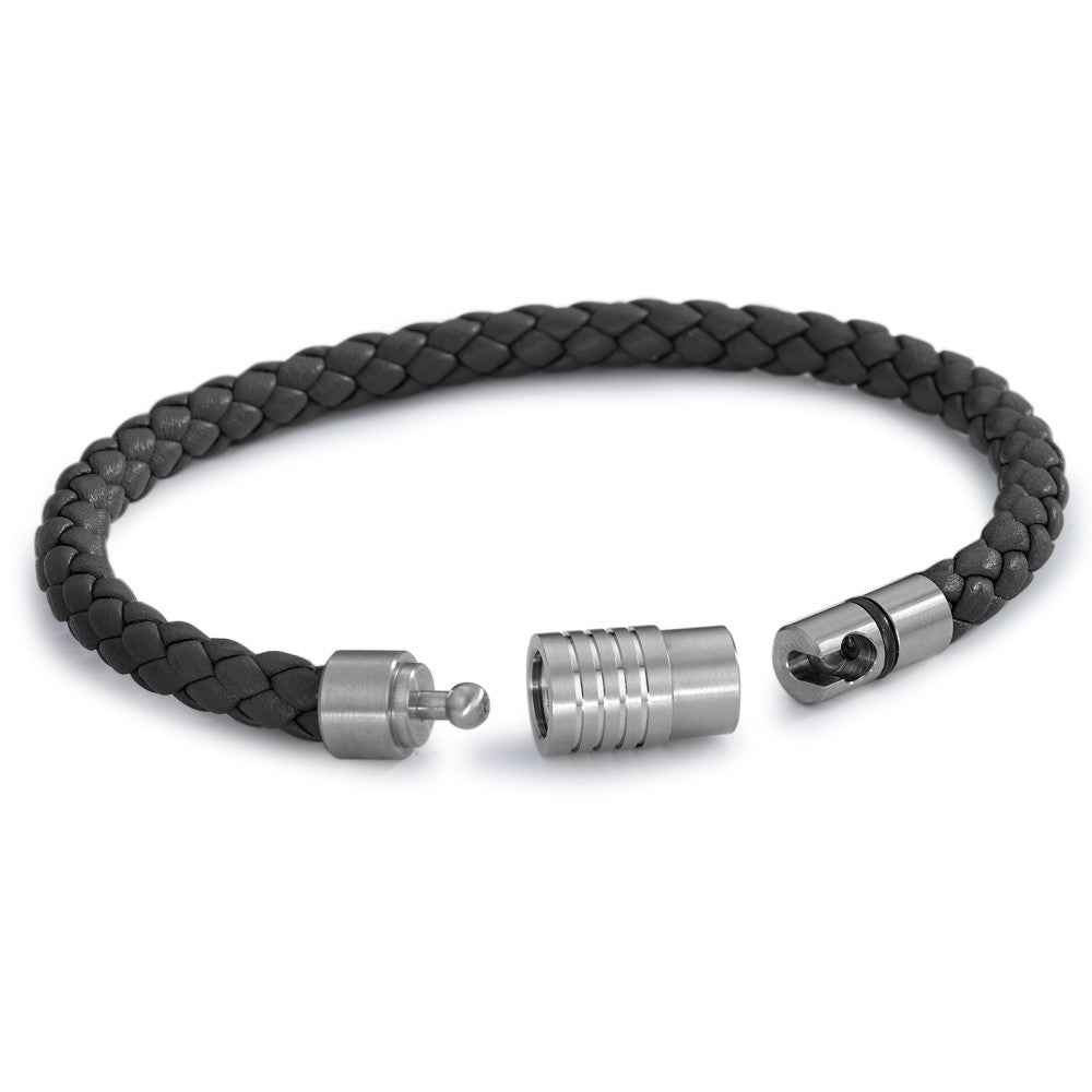 Bracciale Acciaio inossidabile, Pelle 17 cm Ø6.5 mm