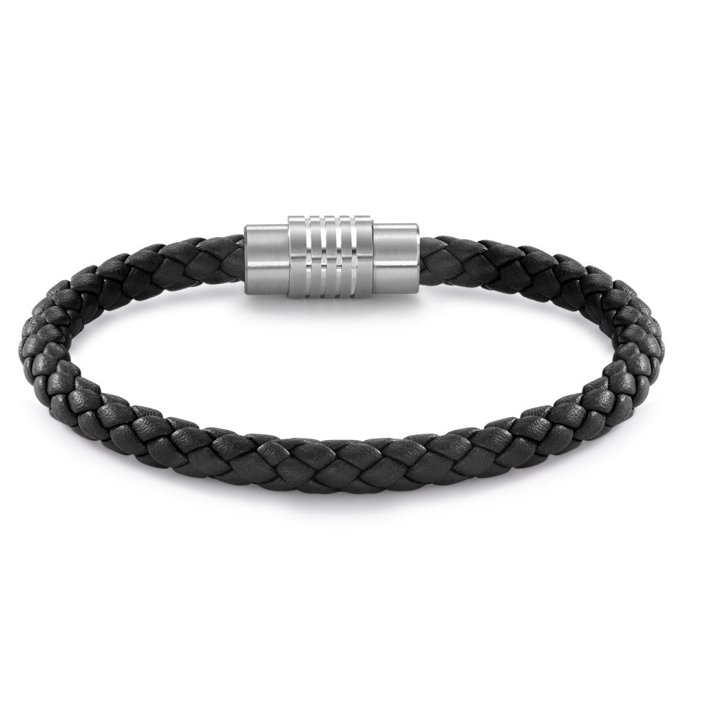 Bracciale Acciaio inossidabile, Pelle 21 cm Ø6.5 mm