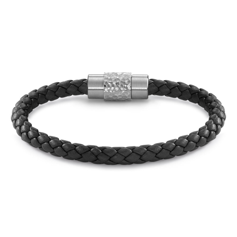 Bracciale Acciaio inossidabile, Pelle 18 cm Ø6.5 mm