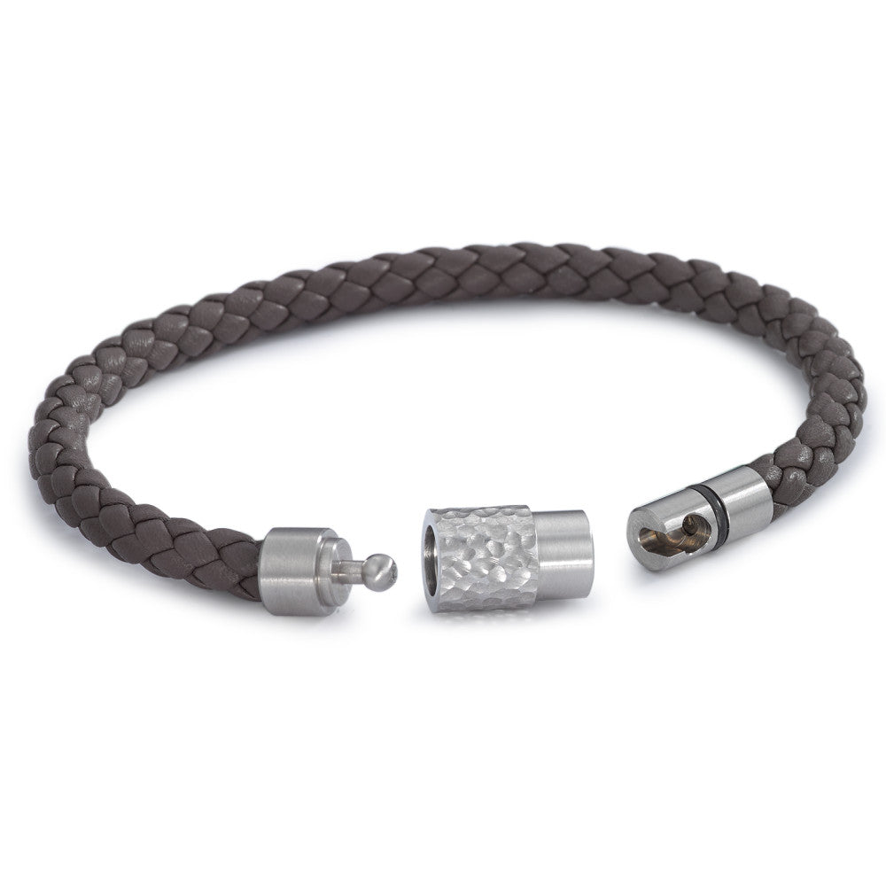 Bracciale Acciaio inossidabile, Pelle 19 cm Ø6.5 mm