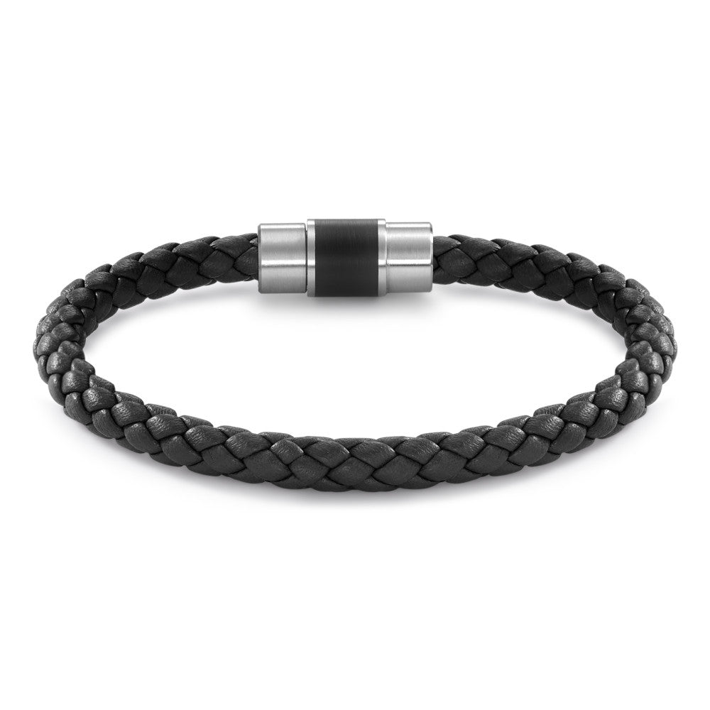 Bracciale Acciaio inossidabile, Pelle, Ceramica 18 cm Ø6.5 mm