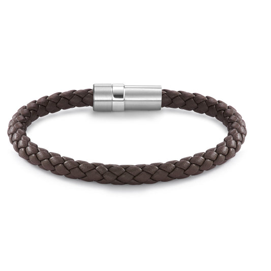 Bracciale Acciaio inossidabile, Pelle 21 cm Ø6.5 mm