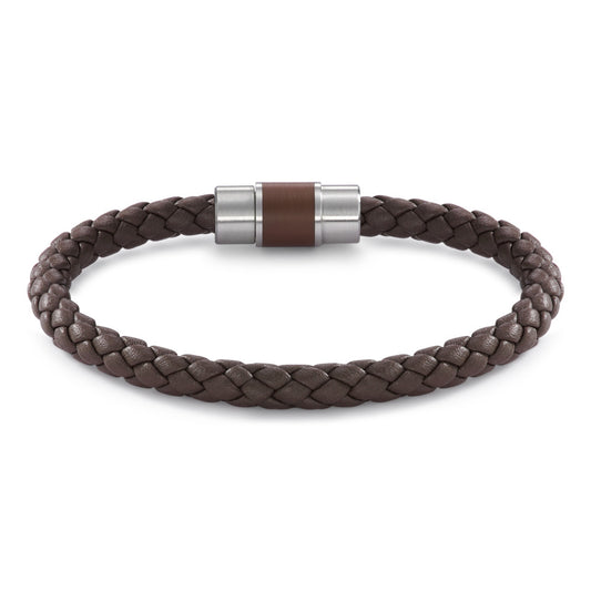 Bracciale Acciaio inossidabile, Pelle, Ceramica 22 cm Ø6.5 mm