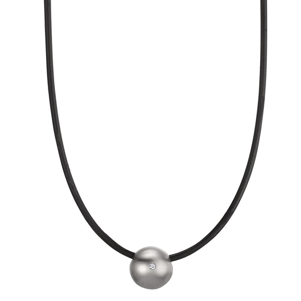 Collana Acciaio inossidabile, Gomma Diamante 0.02 ct, tw-si 45 cm Ø2 mm