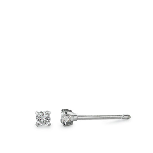 Orecchini a bottone Oro bianco 750/18 carati Diamante 0.10 ct