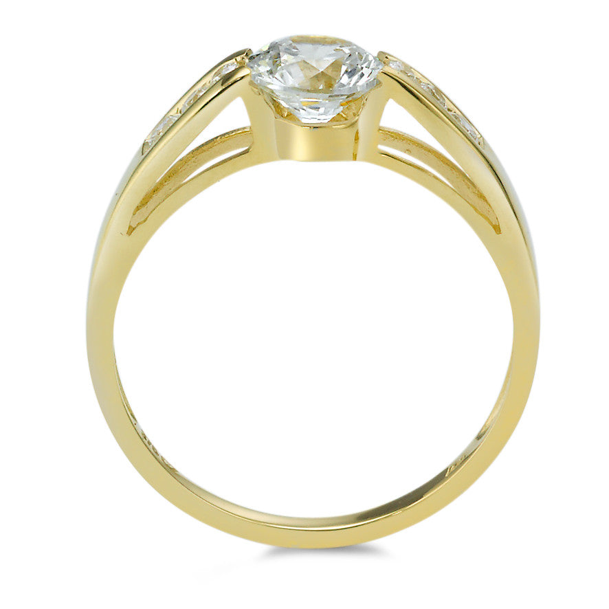 Anello solitario Oro giallo 375/9K Zirconia 7 pietra