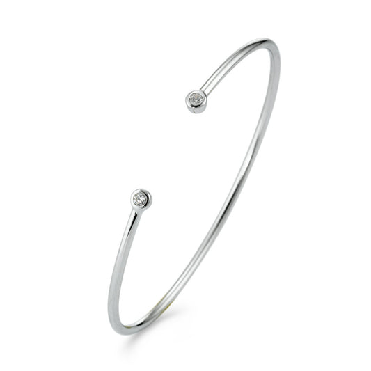 Bracciale Argento Zirconia 2 pietra rodiato Ø56 mm