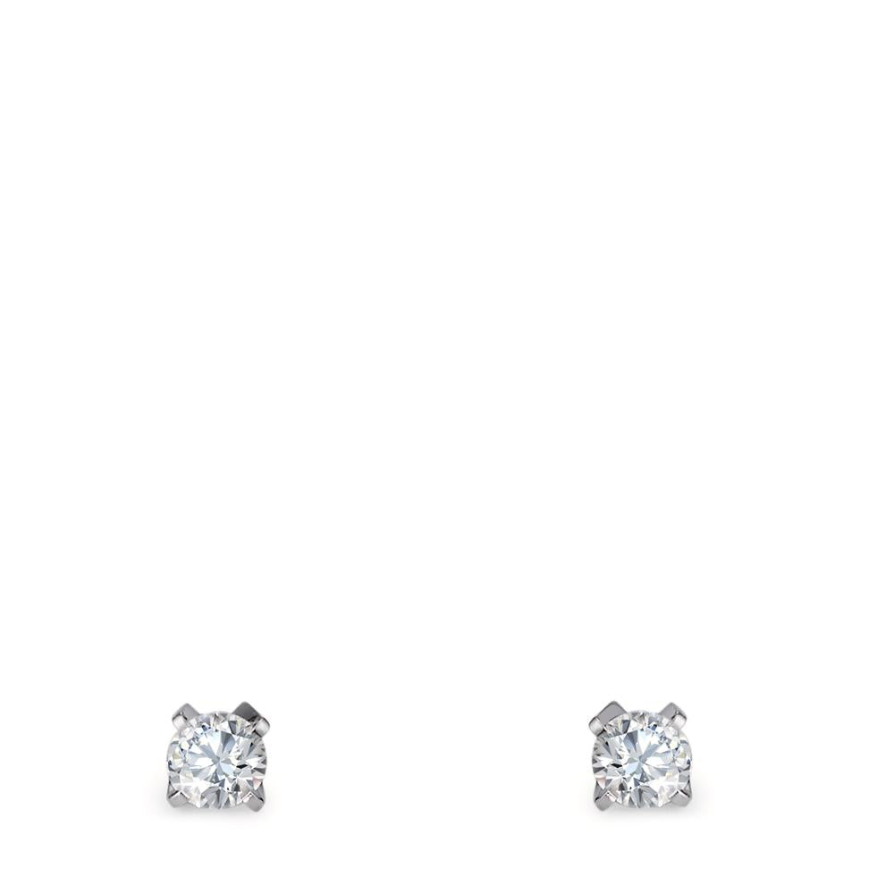 Orecchini a bottone Oro bianco 750/18 carati Diamante 0.20 ct, 2 pietra, w-si