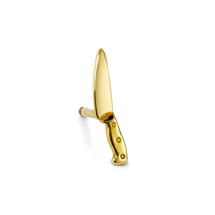 Orecchini a bottone 1 pz Oro giallo 750/18 carati Coltello