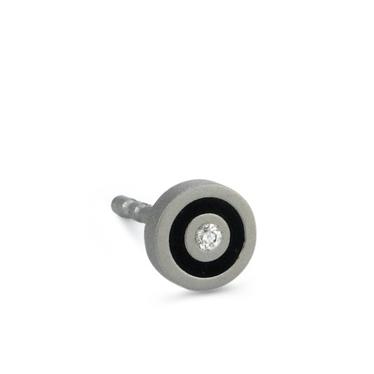 Orecchini a bottone 1 pz Titanio Diamante 0.01 ct, w-si Ø5 mm