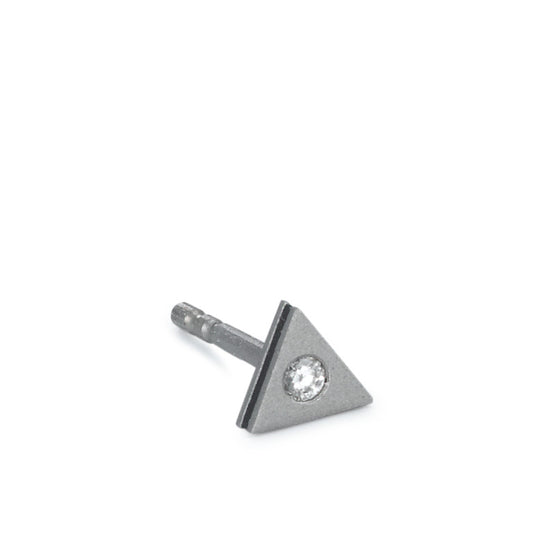 Orecchini a bottone 1 pz Titanio Diamante 0.02 ct, w-si