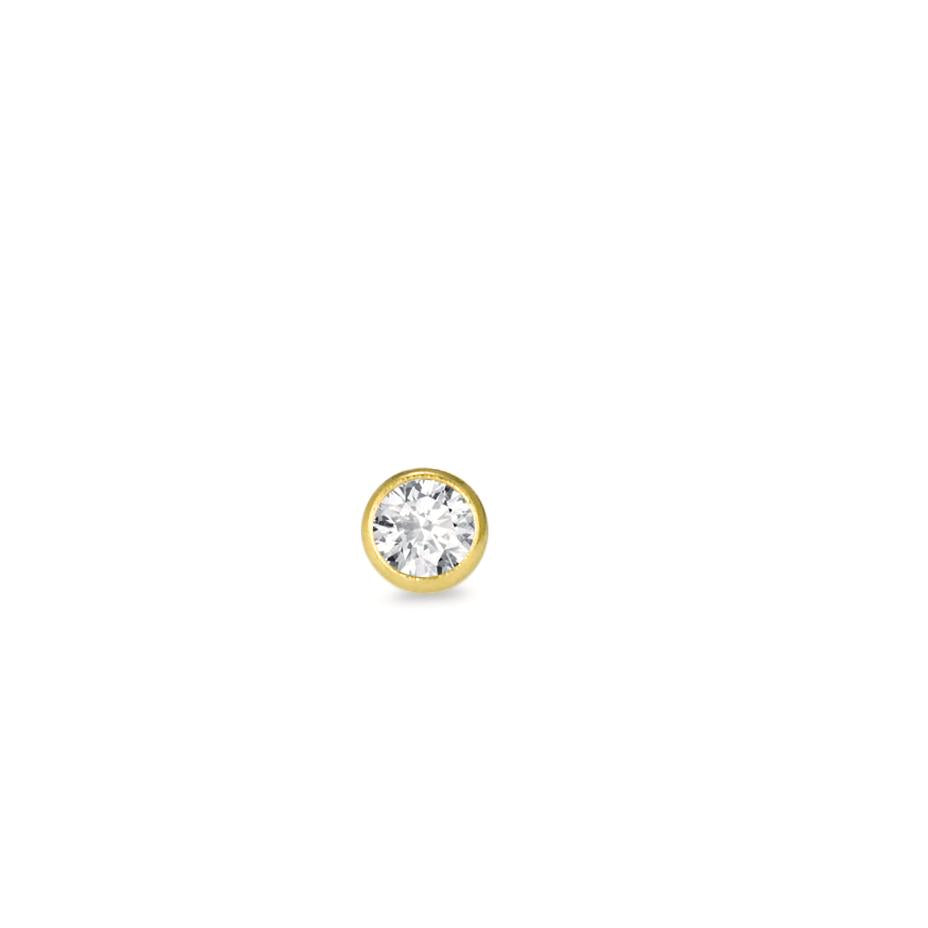 Orecchini a bottone 1 pz Oro giallo 750/18 carati Diamante 0.05 ct