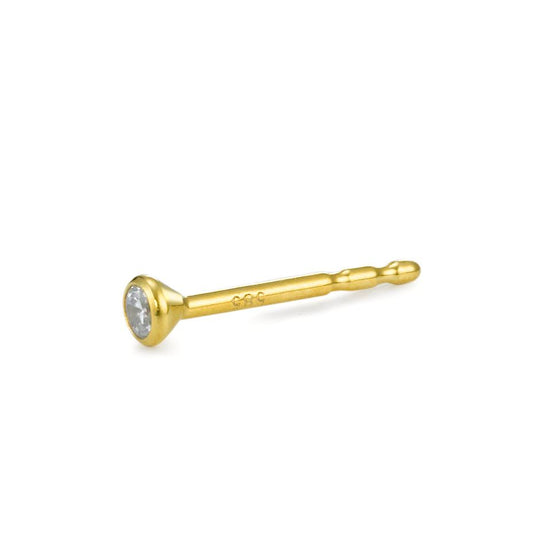 Orecchini a bottone 1 pz Oro giallo 750/18 carati Diamante 0.05 ct