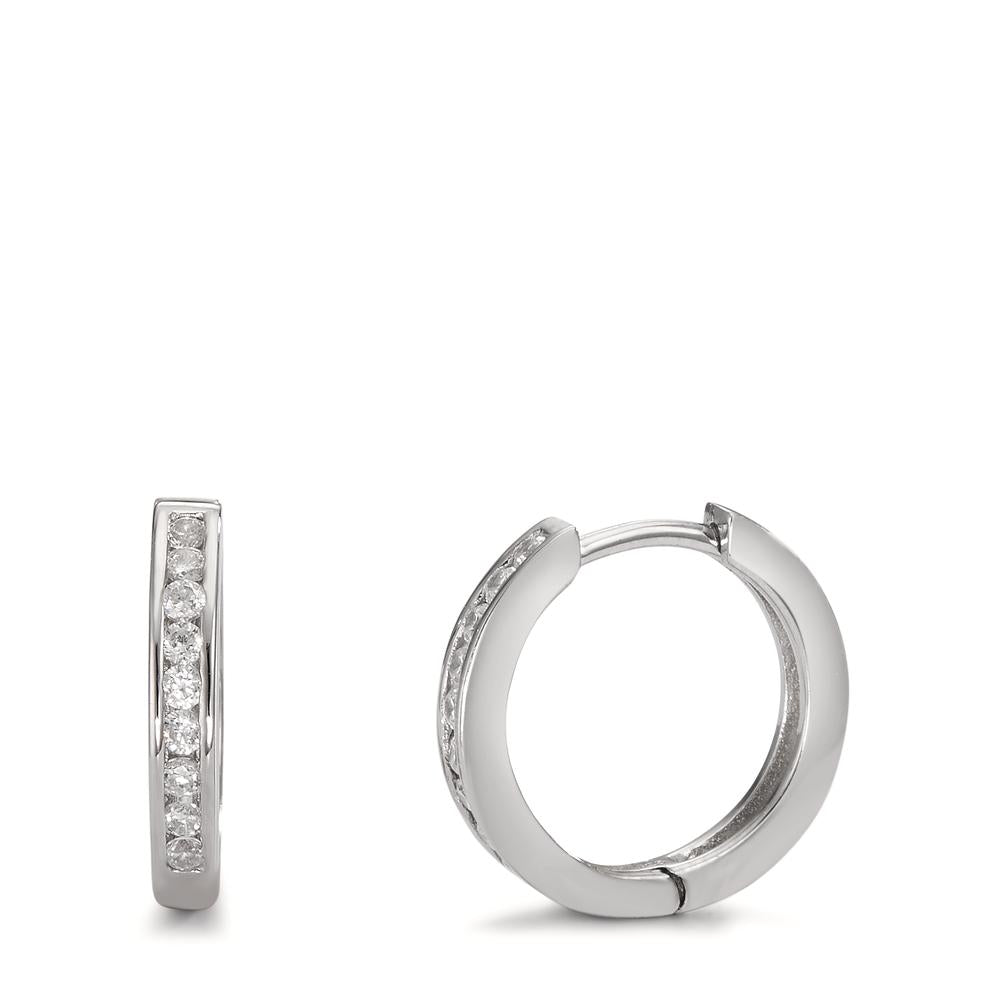 Orecchini circolari Argento Zirconia rodiato