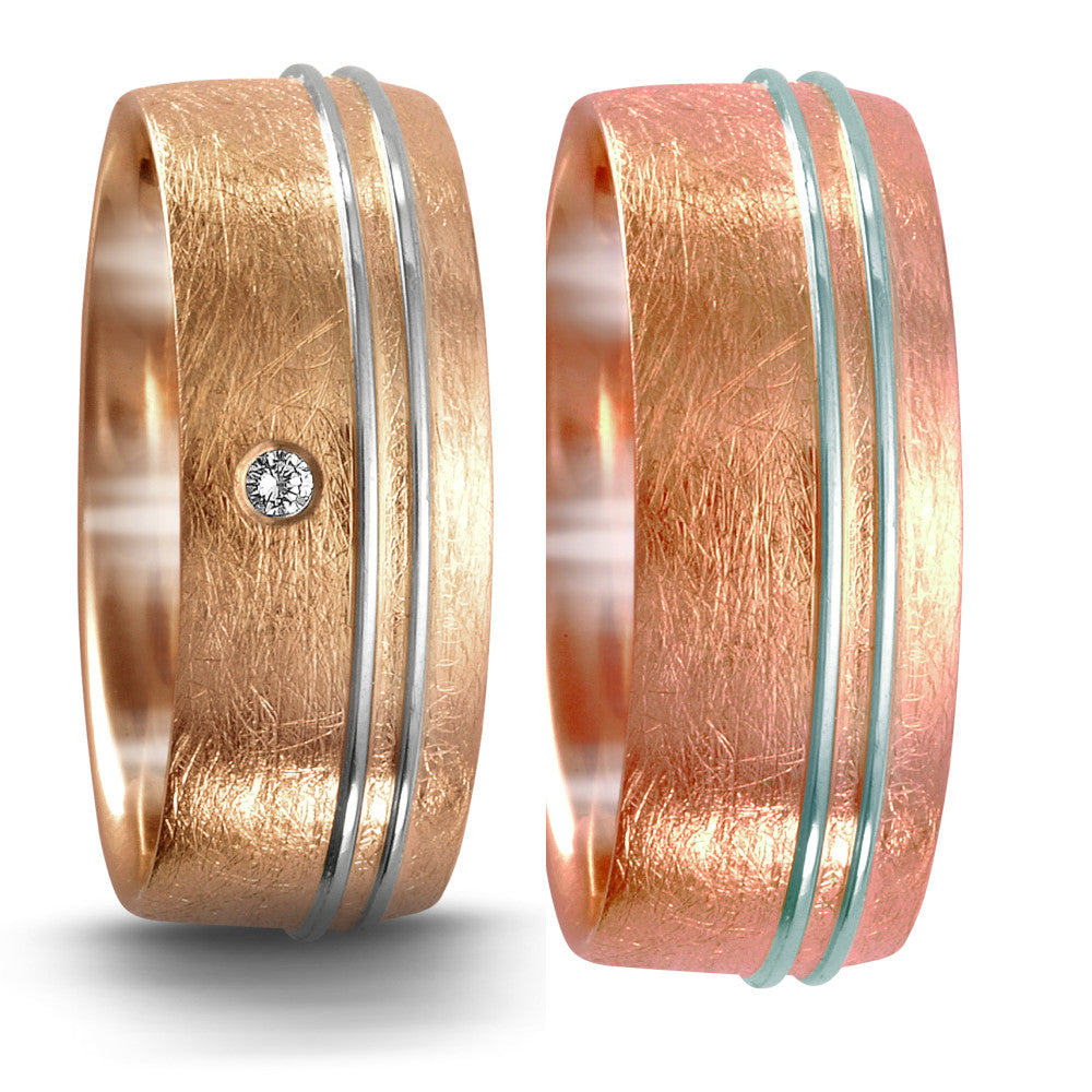 Anello del partner Platino 950, Oro rosso 750/18 carati