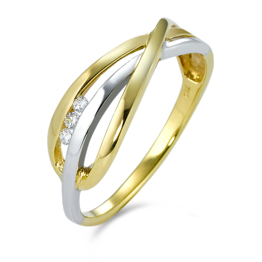 Anello Oro bianco 750/18 carati Zirconia 3 pietra