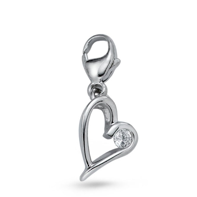 Charms ciondoli Argento Zirconia rodiato Cuore