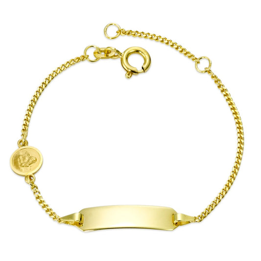 Bracciale con incisione Oro giallo 585/14 kt Angelo custode 12-14 cm