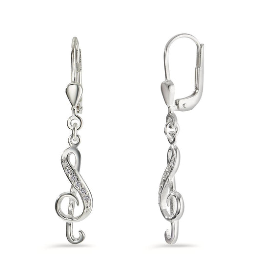 Orecchini Argento Zirconia bianco, 10 pietra Clef