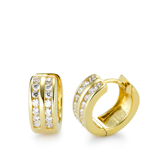 Orecchini circolari Oro giallo 375/9K Zirconia bianco, 28 pietra