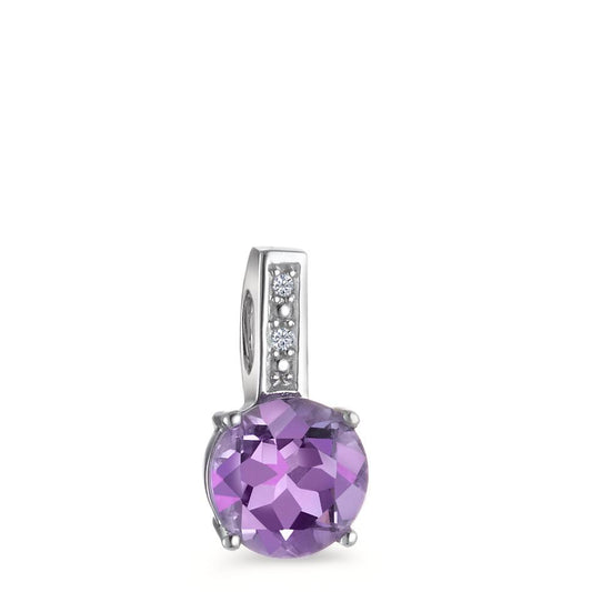 Ciondolo Oro bianco 750/18 carati Diamante Viola, 0.01 ct, 2 pietra, [facettiert], p1