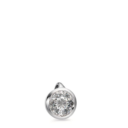 Ciondolo Oro bianco 750/18 carati Diamante bianco, 0.10 ct, [Brillant], w-si Ø4.5 mm