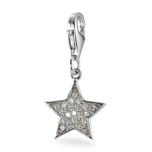 Charms ciondoli Argento Zirconia Stella Ø11 mm