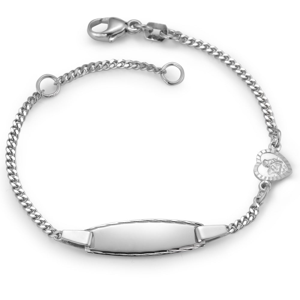 Bracciale con incisione Argento rodiato Angelo custode 12-14 cm