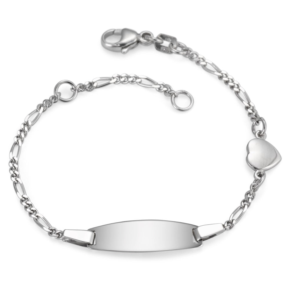 Bracciale con incisione Argento rodiato Cuore 11.5-14 cm