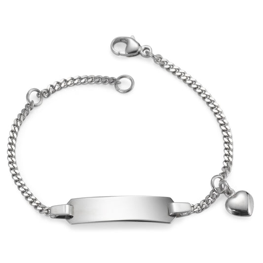 Bracciale con incisione Argento rodiato Cuore 12-14 cm