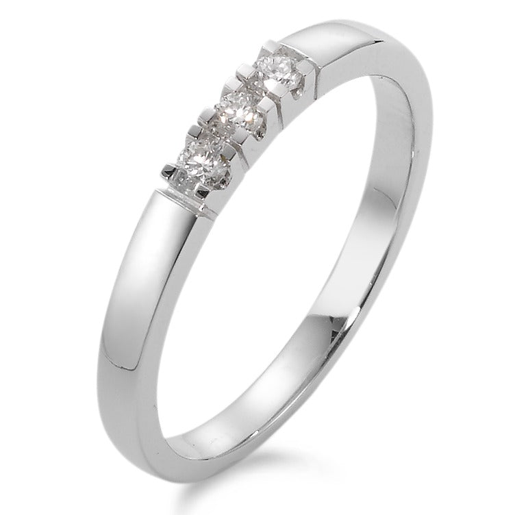 Anelli di memoria Oro bianco 750/18 carati Diamante 0.09 ct, 3 pietra, w-si