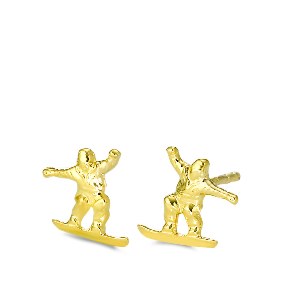 Orecchini a bottone Oro giallo 750/18 carati Snowboarding