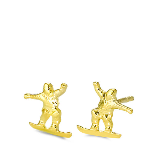 Orecchini a bottone Oro giallo 750/18 carati Snowboarding