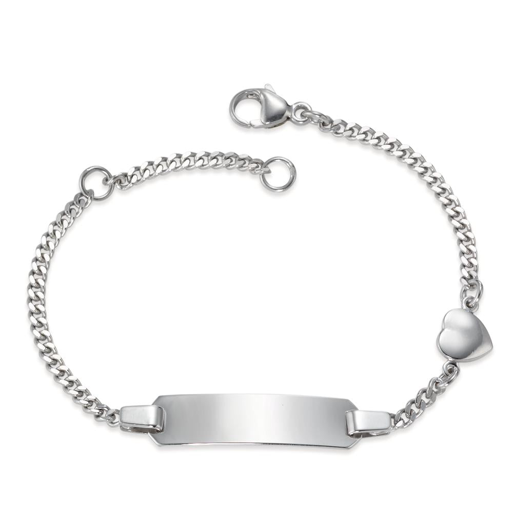 Bracciale con incisione Argento rodiato Cuore 12-14 cm