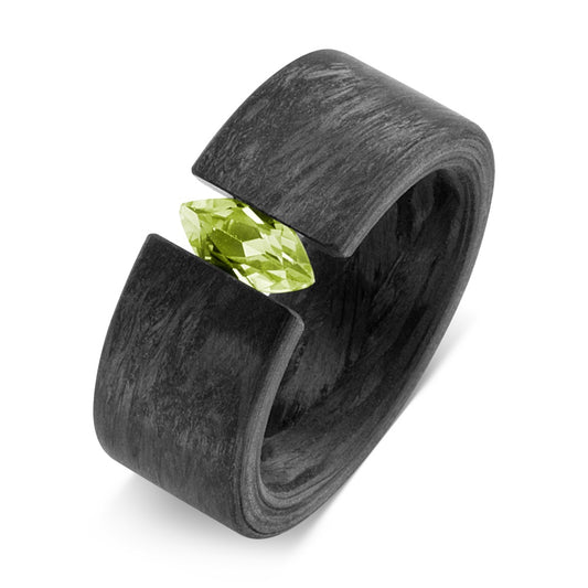 Anello Carbonio Peridoto verde