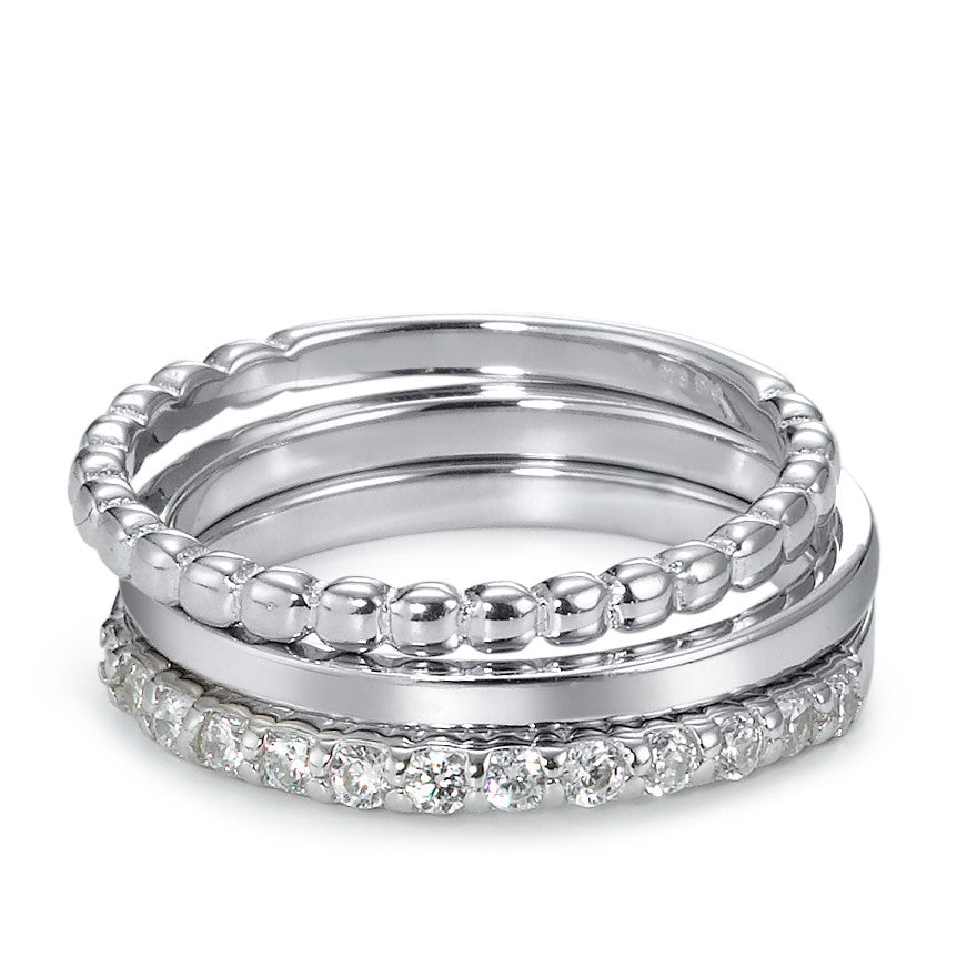 Set di anelli Argento Zirconia rodiato