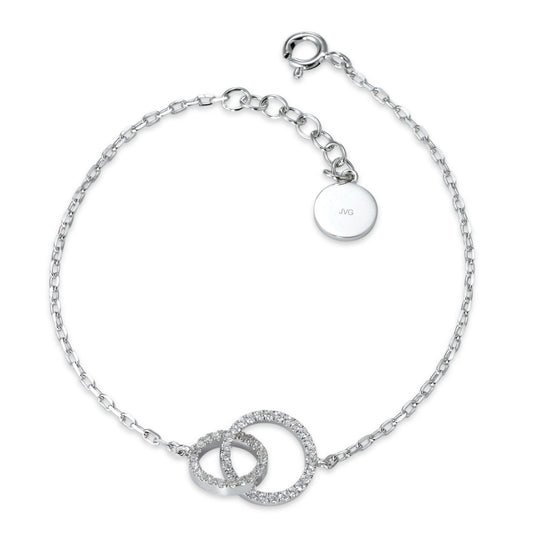 Bracciale Argento Zirconia rodiato 16.5-17.5 cm Ø10 mm