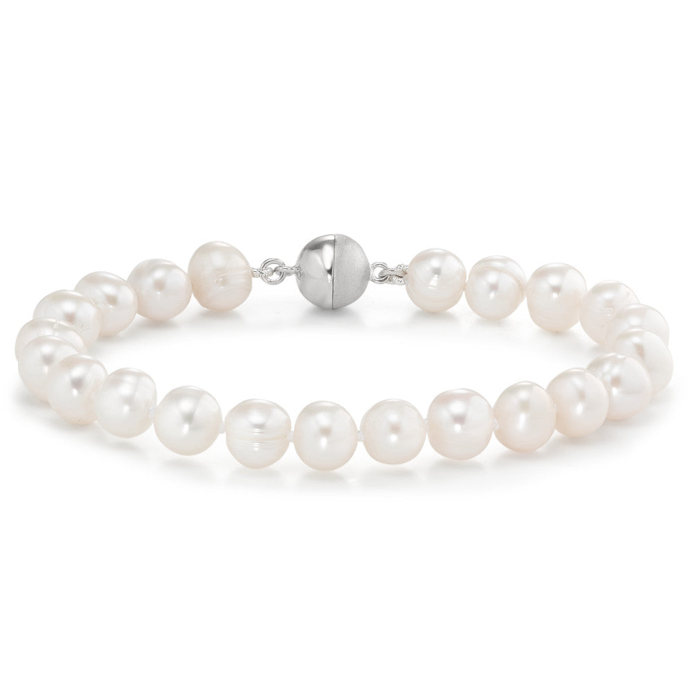 Bracciale Argento rodiato Perla coltivata d'acqua dolce 19 cm