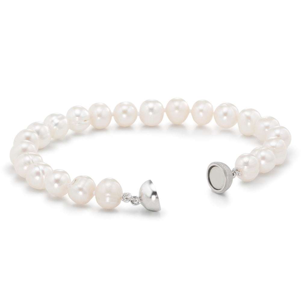 Bracciale Argento rodiato Perla coltivata d'acqua dolce 19 cm