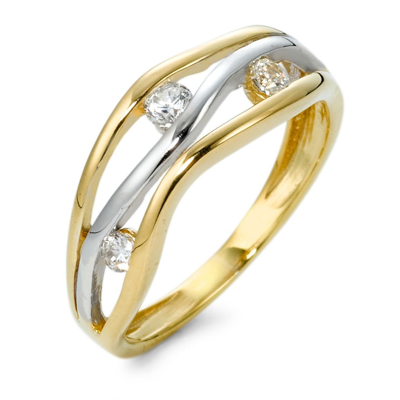 Anello Oro giallo 375/9K Zirconia 3 pietra