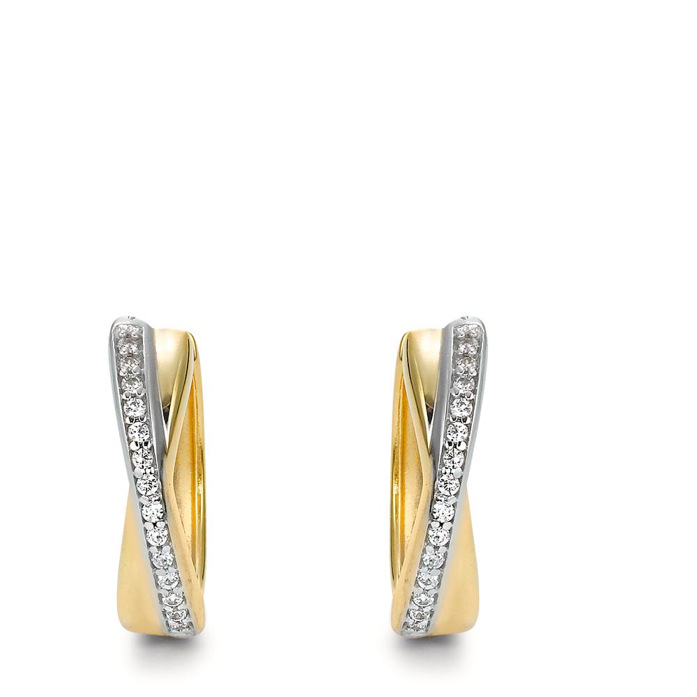 Orecchini circolari Oro giallo 375/9K Zirconia bicolore