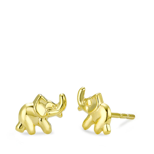 Orecchini a bottone Oro giallo 375/9K Elefante Ø8 mm