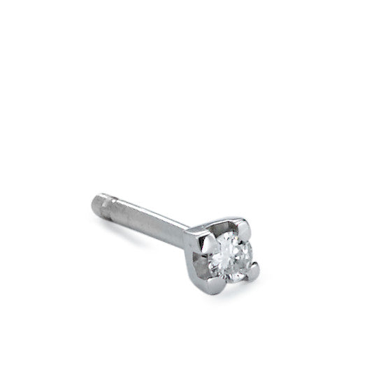 Orecchini a bottone 1 pz Oro bianco 750/18 carati Diamante 0.03 ct, vsi