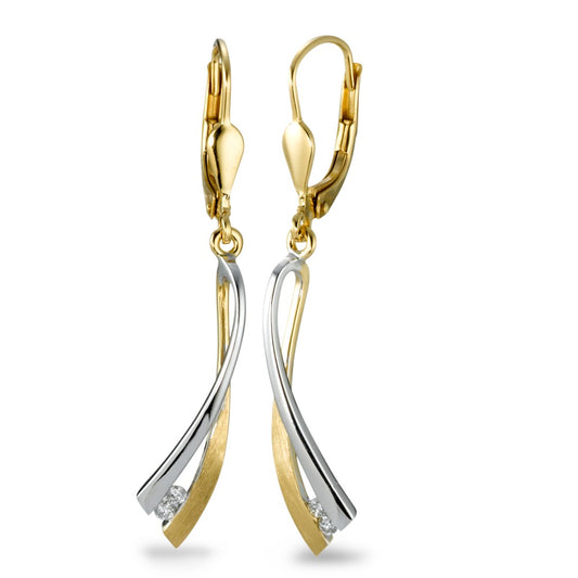 Orecchini Oro bianco 750/18 carati, Oro giallo 750/18 carati Diamante 0.06 ct, 4 pietra, w-si