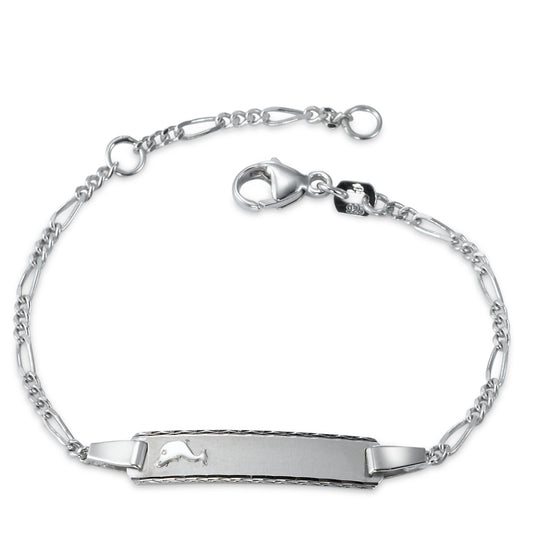 Bracciale con incisione Argento rodiato Delfino 12-14 cm