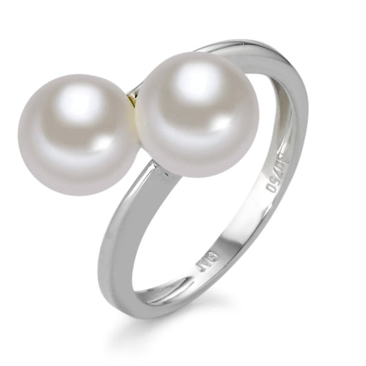 Anello Oro bianco 750/18 carati Perla coltivata d'acqua dolce