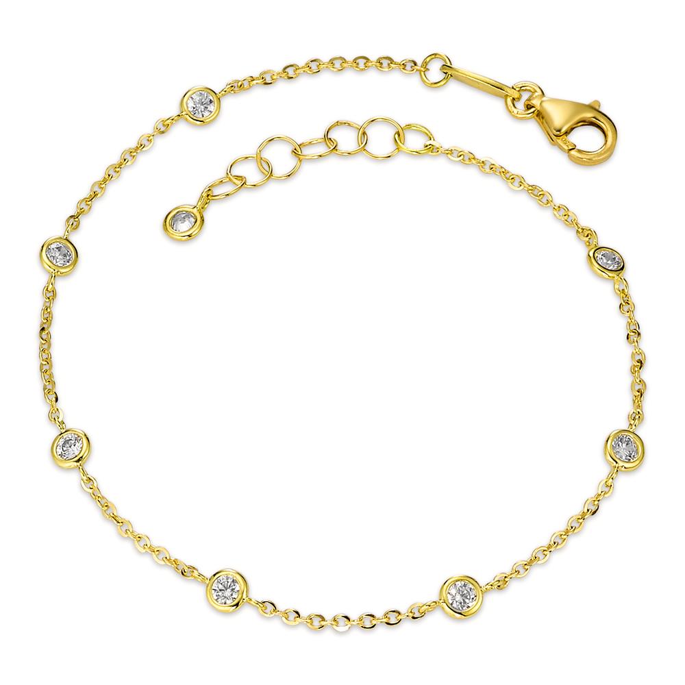 Bracciale Oro giallo 750/18 carati Zirconia 8 pietra 16-18 cm Ø3 mm