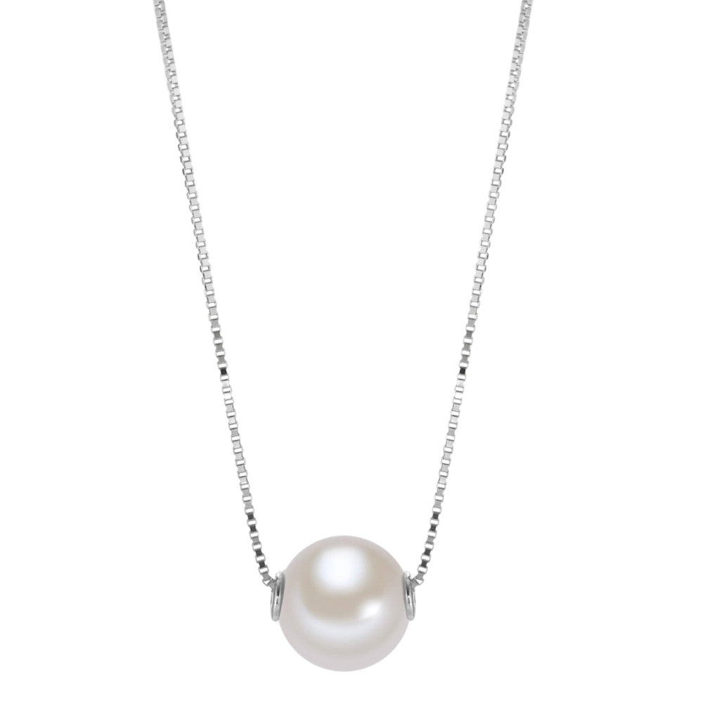 Collana Oro bianco 750/18 carati Perla coltivata d'acqua dolce 42 cm