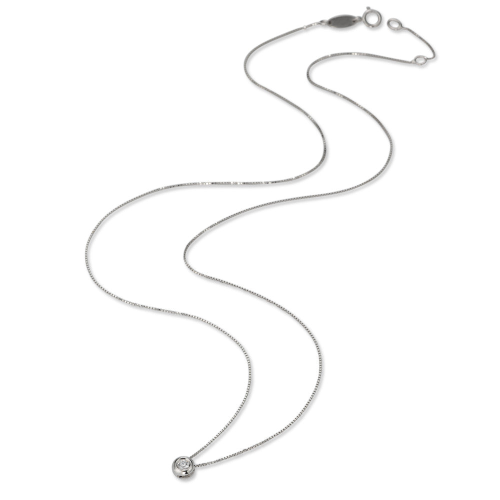 Collana Oro bianco 750/18 carati Zirconia 40-42 cm Ø4.5 mm